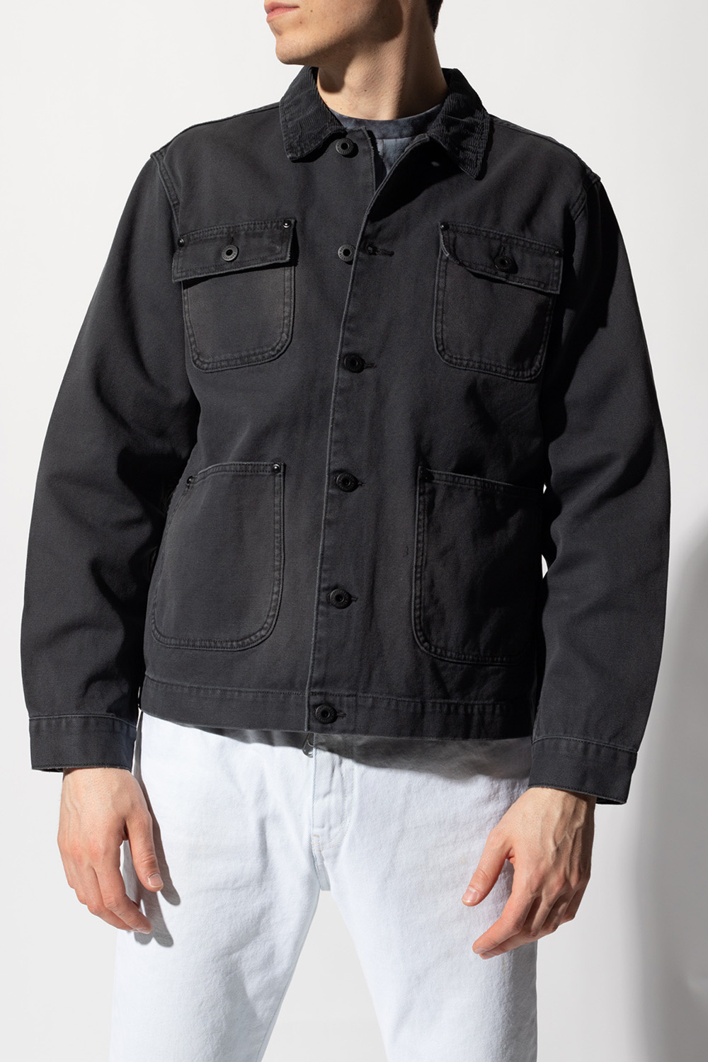 IetpShops GB - Grey 'Callum' denim jacket AllSaints - T-shirts e